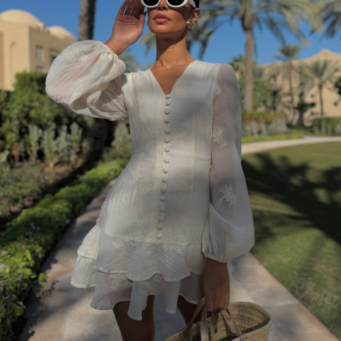 Vita Grace Sassela Cream Mini Dress