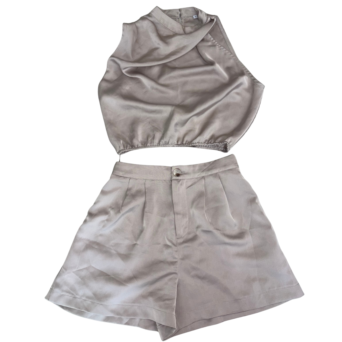 Grey Satin Co-Ord