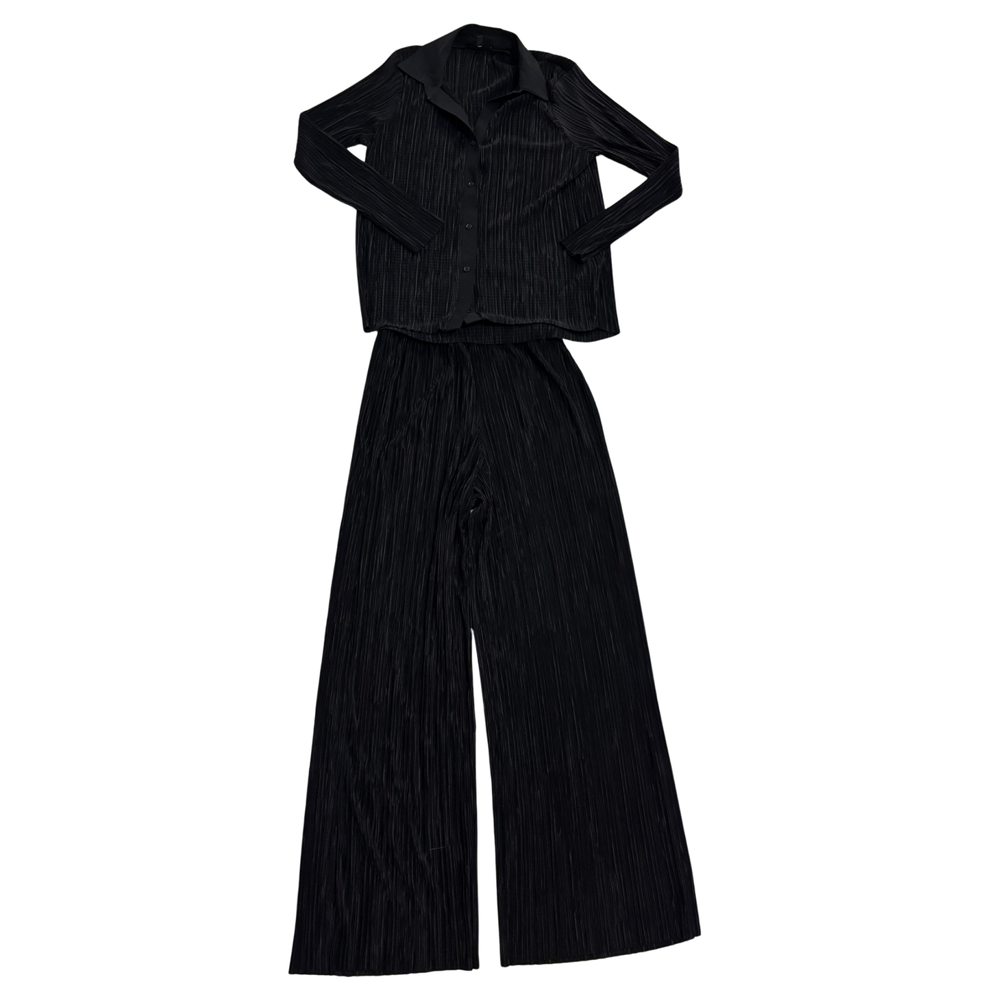 Missguided Black Plisse Co-Ord