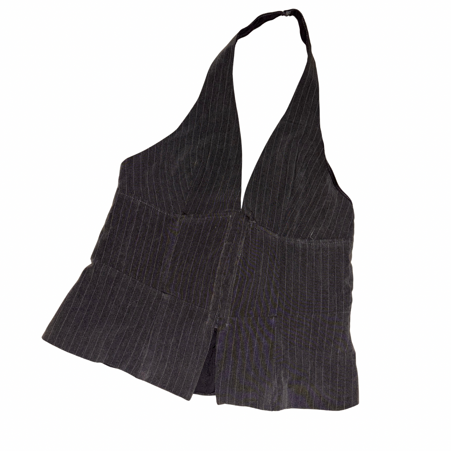 Grey Pinstripe Corset Top