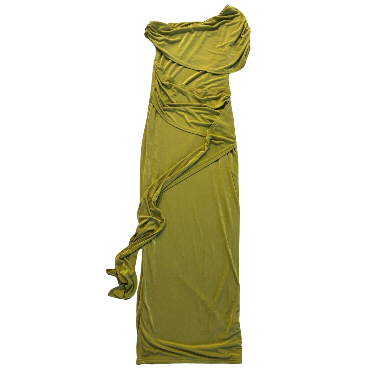 Green One Shoulder Maxi Dress