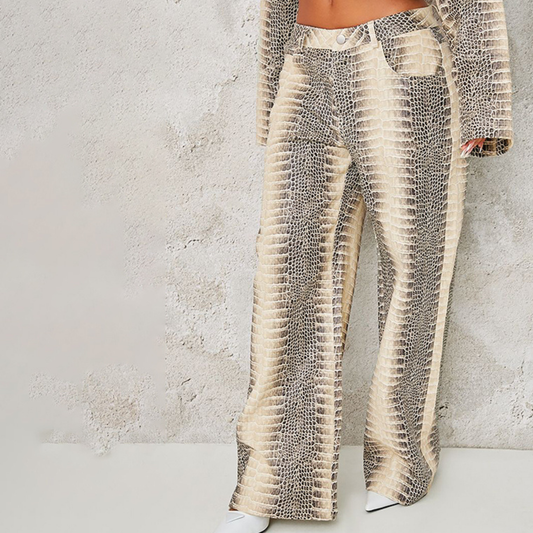 Snake Print Jeans