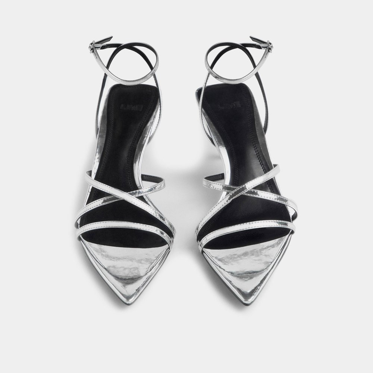 Lime Silver Pointed Toe Heels