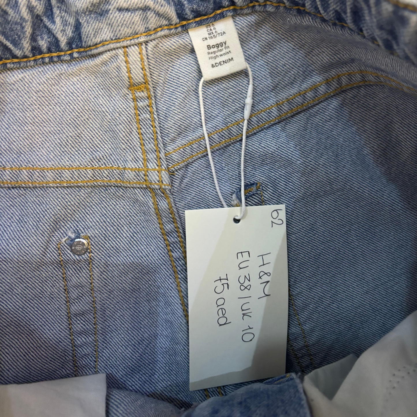 H&M Blue Baggy High Waist Jeans