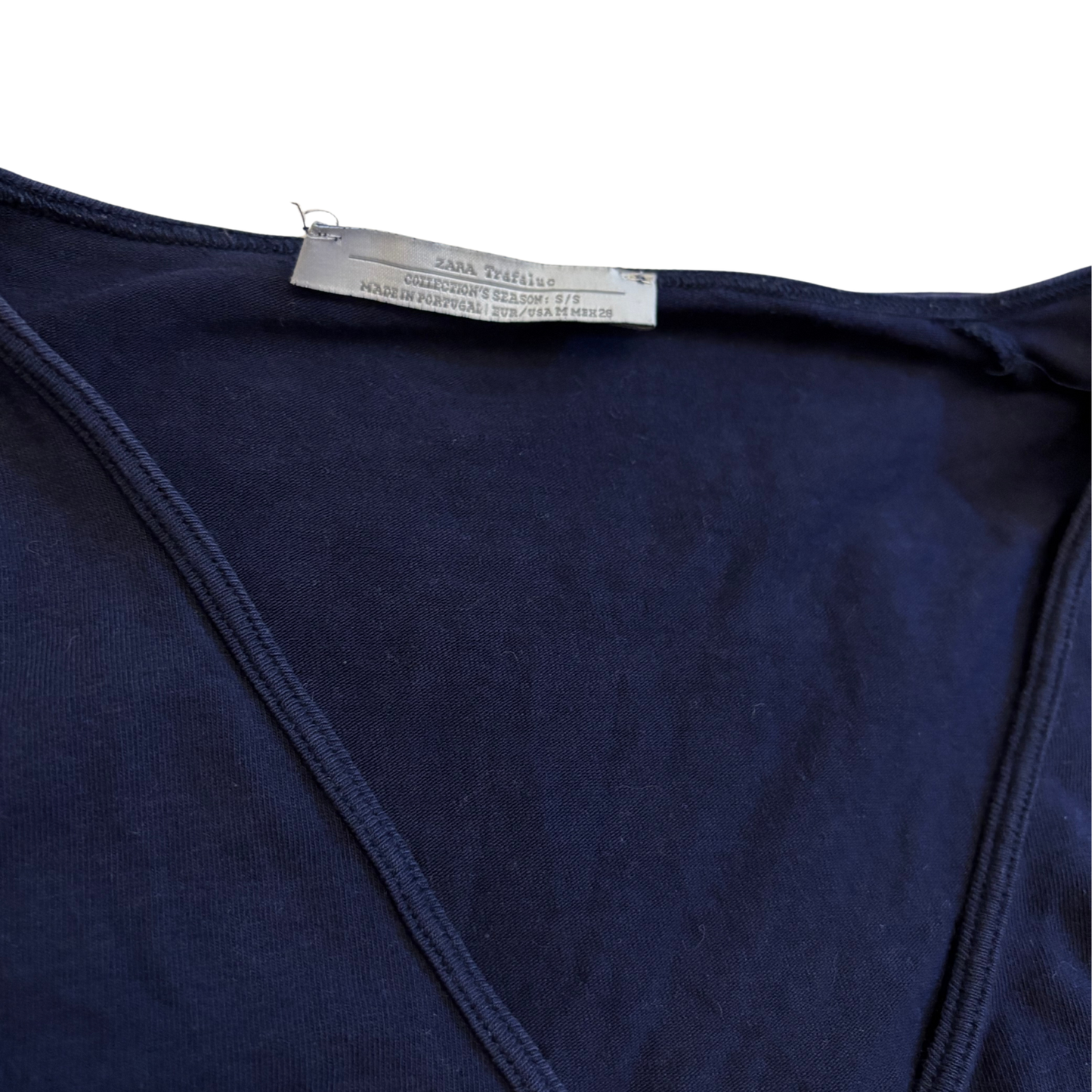 Zara Navy Wrap Bodysuit