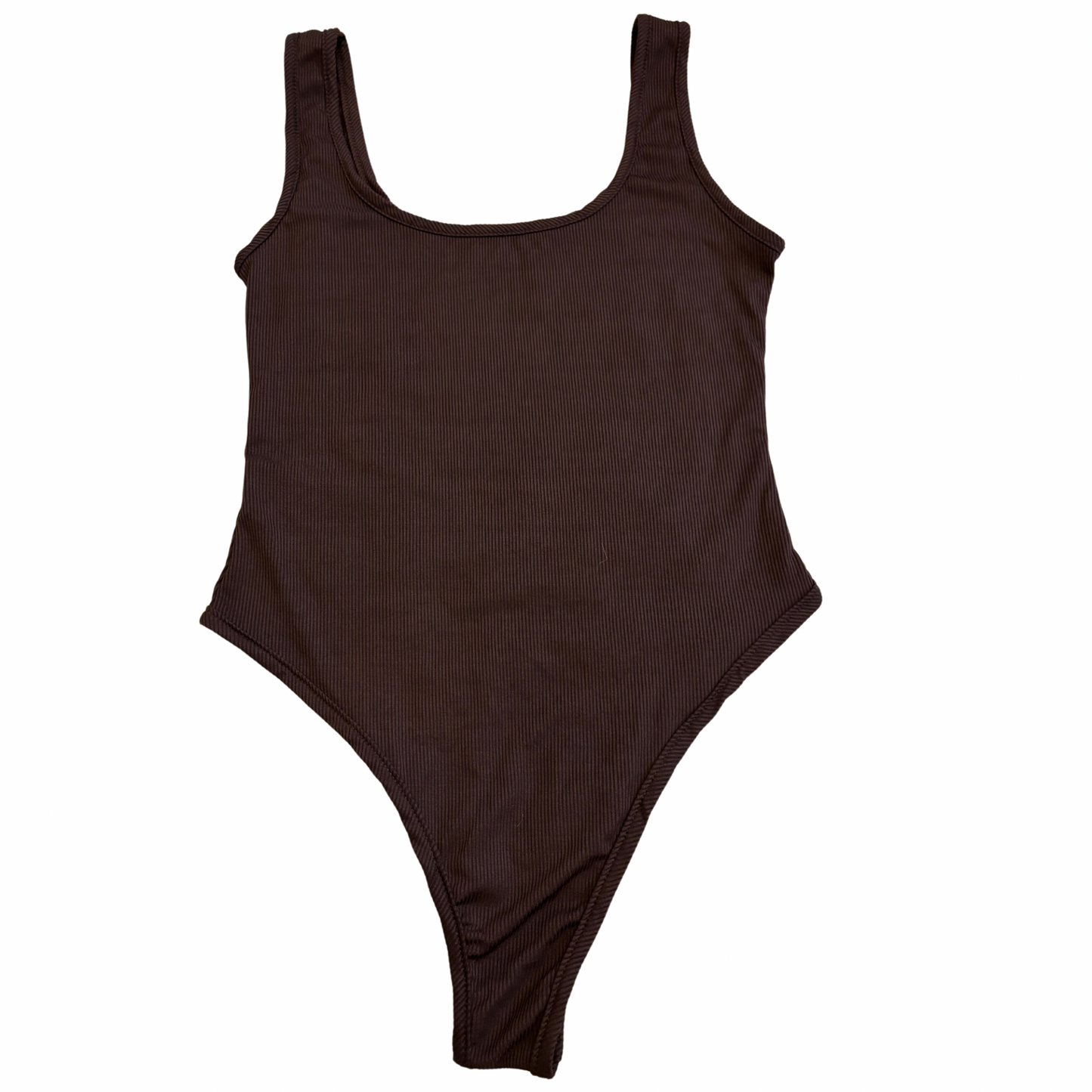 Chocolate Ribbed Bodysuit