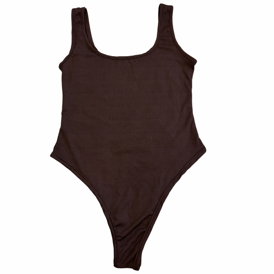 Chocolate Ribbed Bodysuit