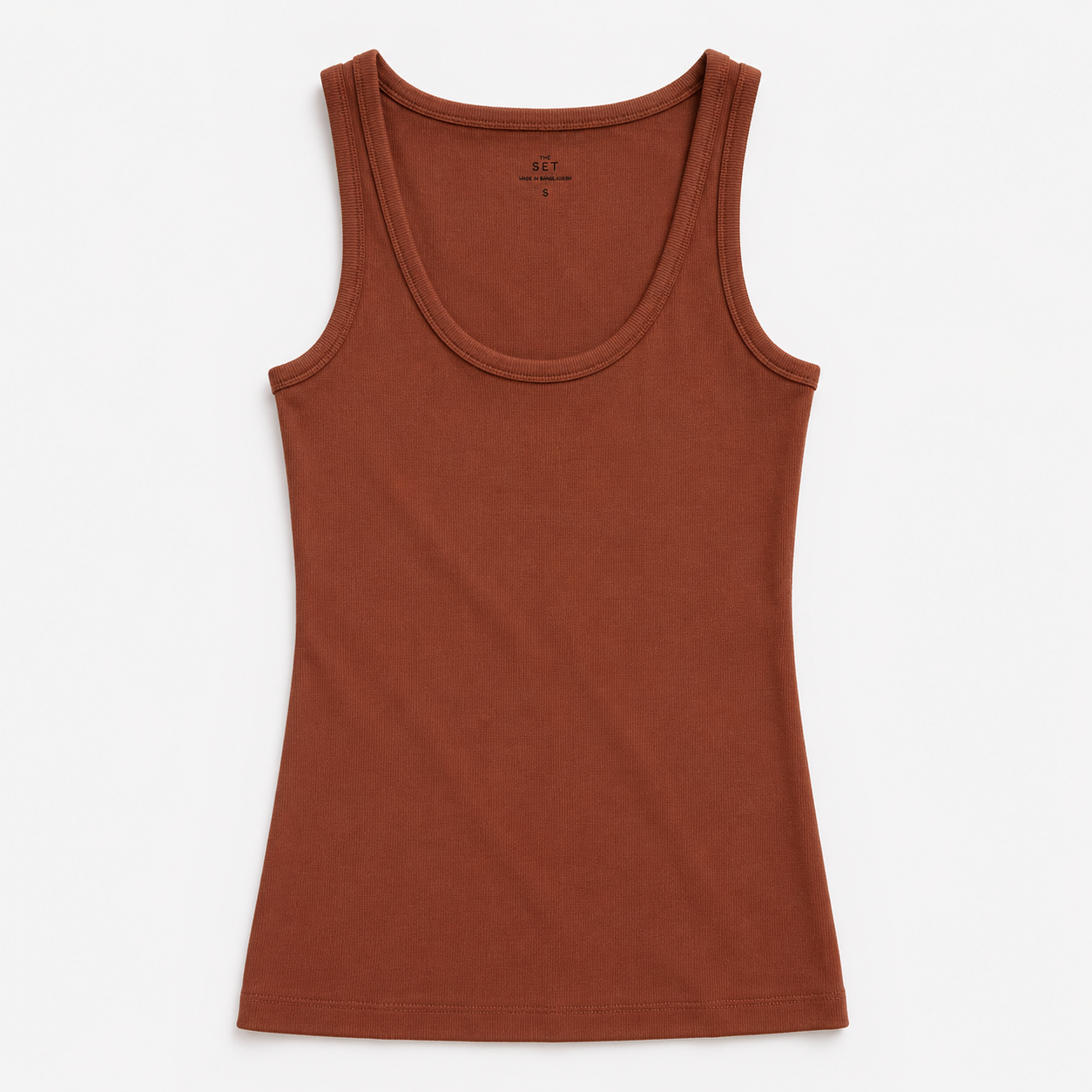 Rust Ribbed Tank Top