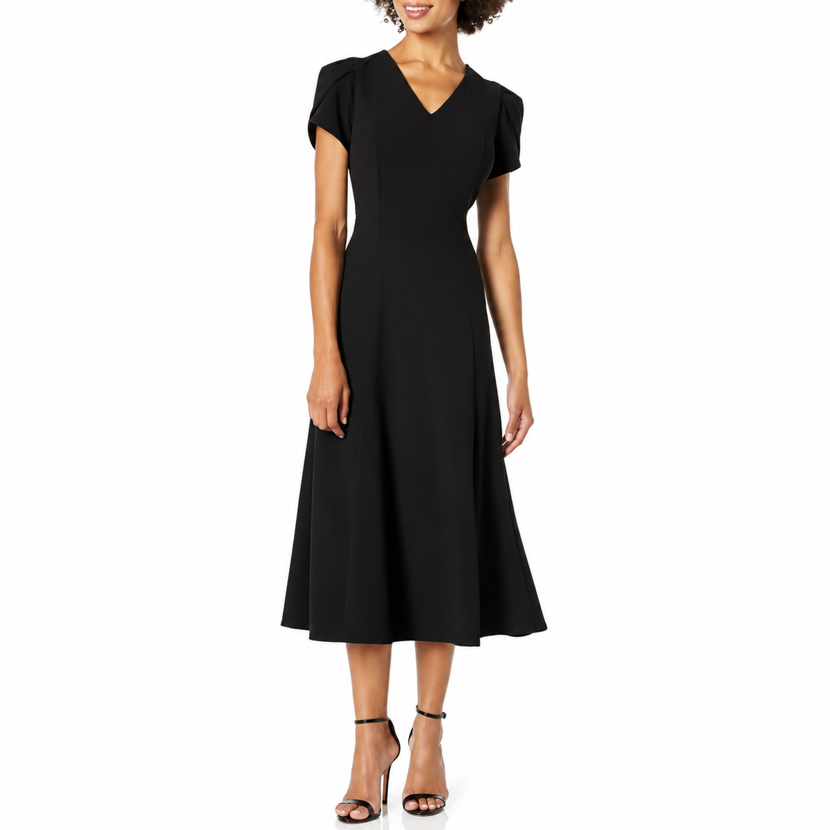 Calvin Klein Black Flowy Midi Dress