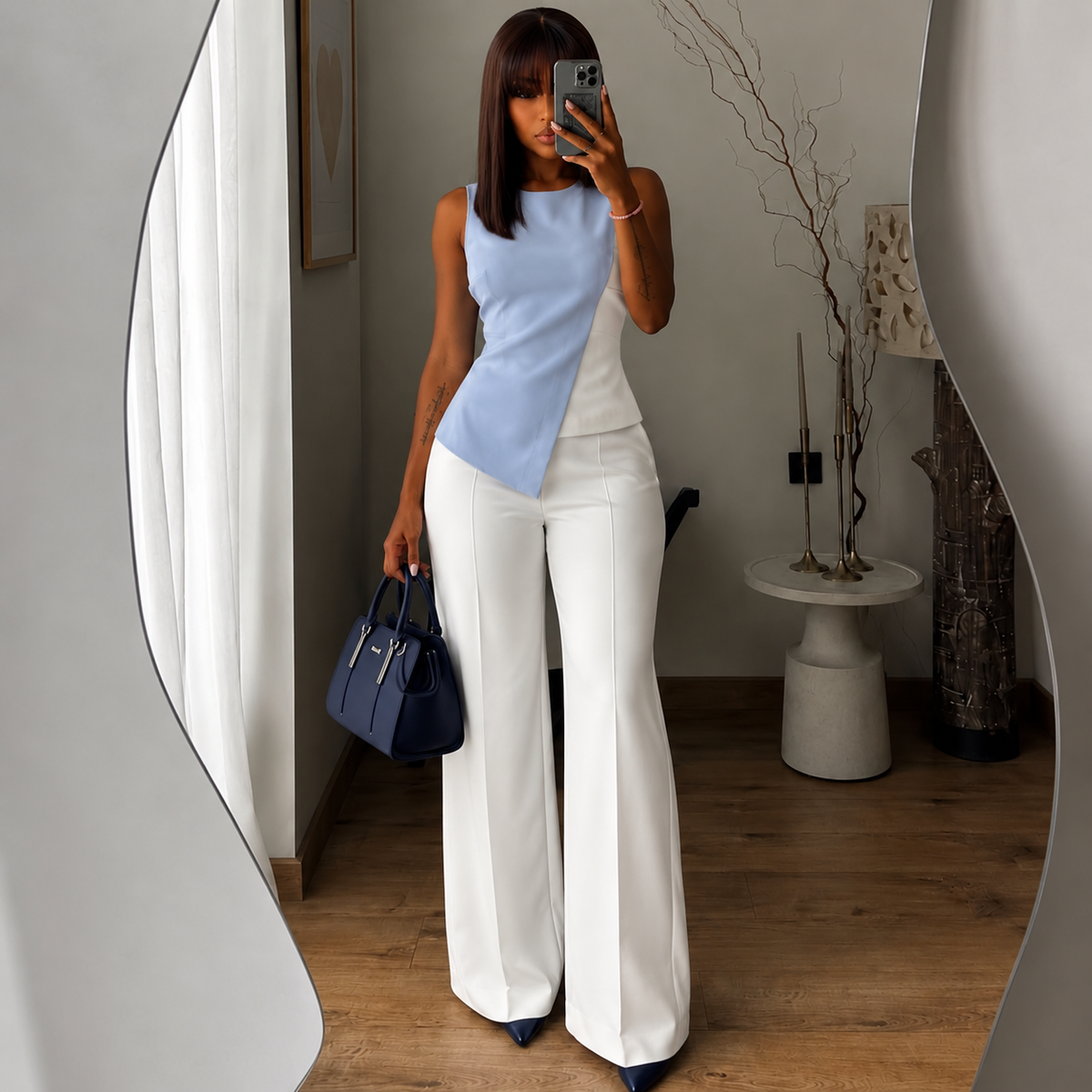 Ted Baker Blue & White Top