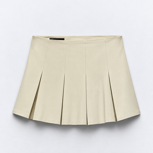 Zara Beige Leather Skirt