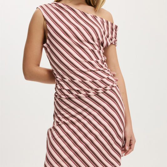 Cotton On Pink Striped Mini Dress
