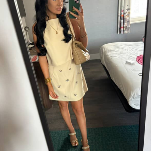 River Island Yellow Embellished Mini Dress