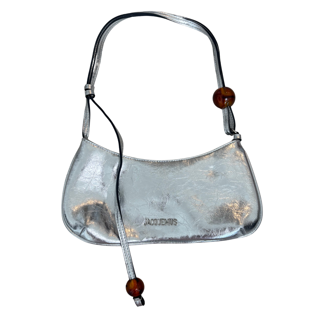 Silver ‘J’ Crackle Shoulder Bag