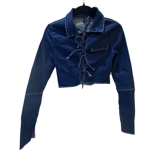Denim Long Sleeve Tie Front Shirt