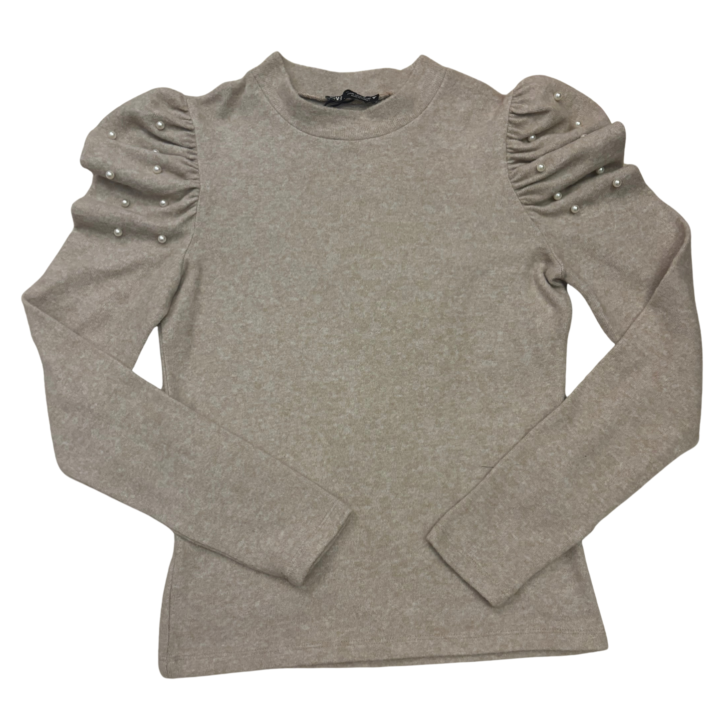 Zara Pearl Detail Ruched Top
