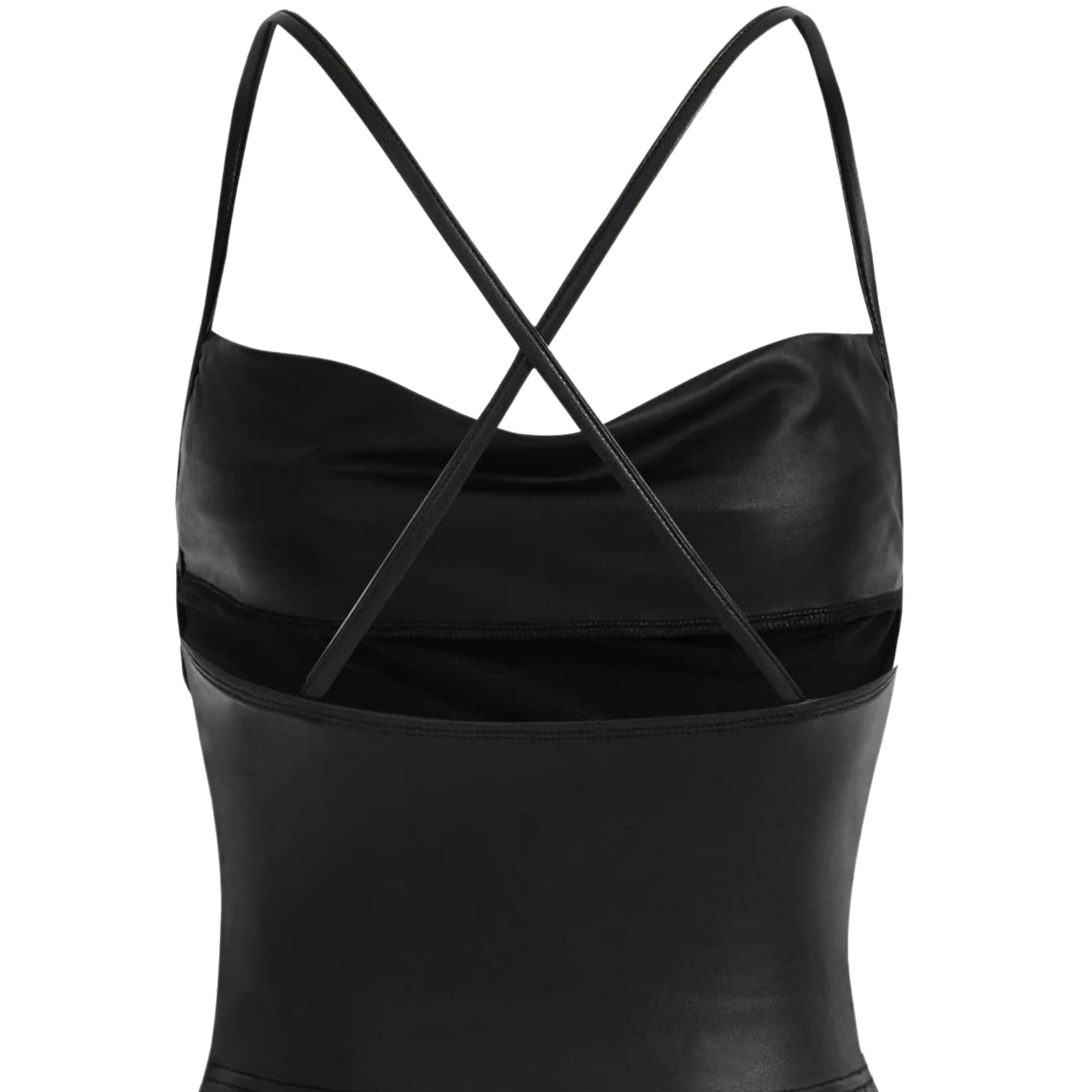 Black Faux Leather Crop Top