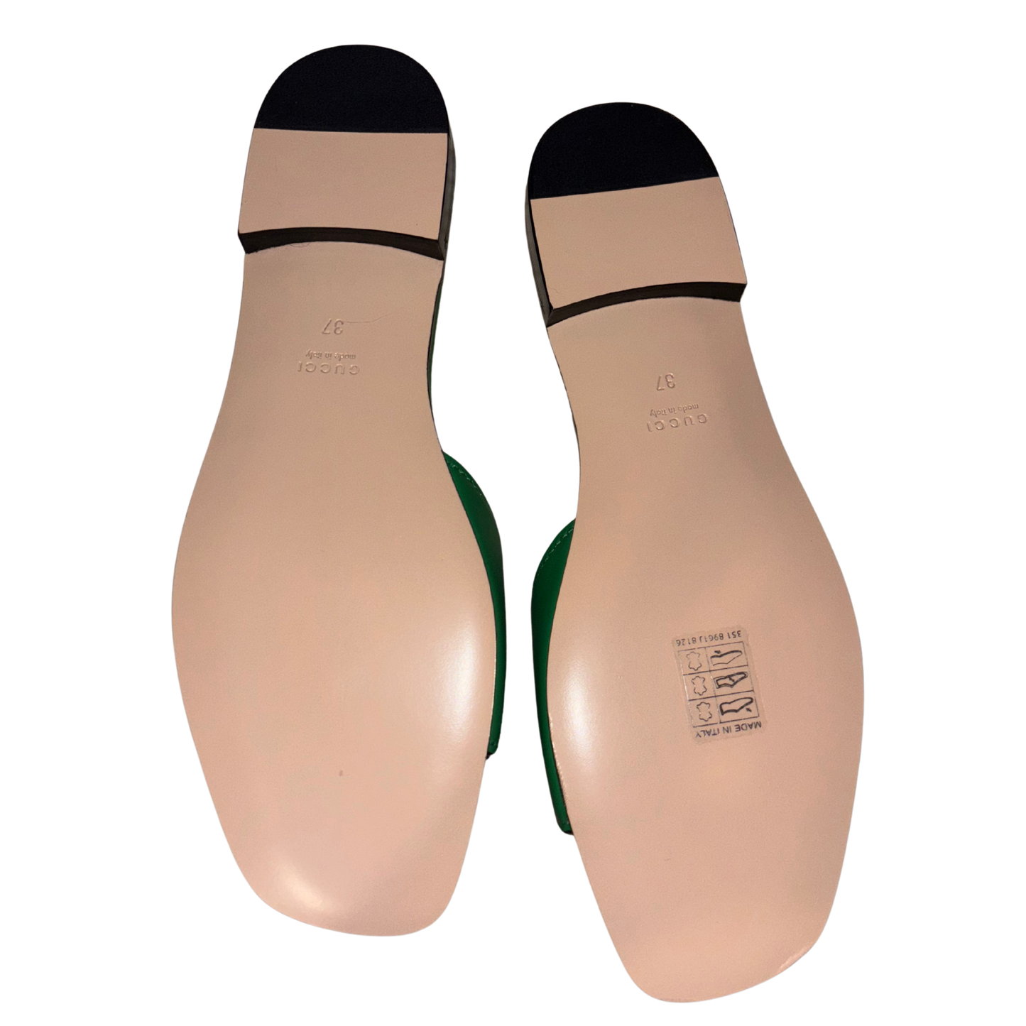 Gucci GG Cut Out Leather Slides - Green