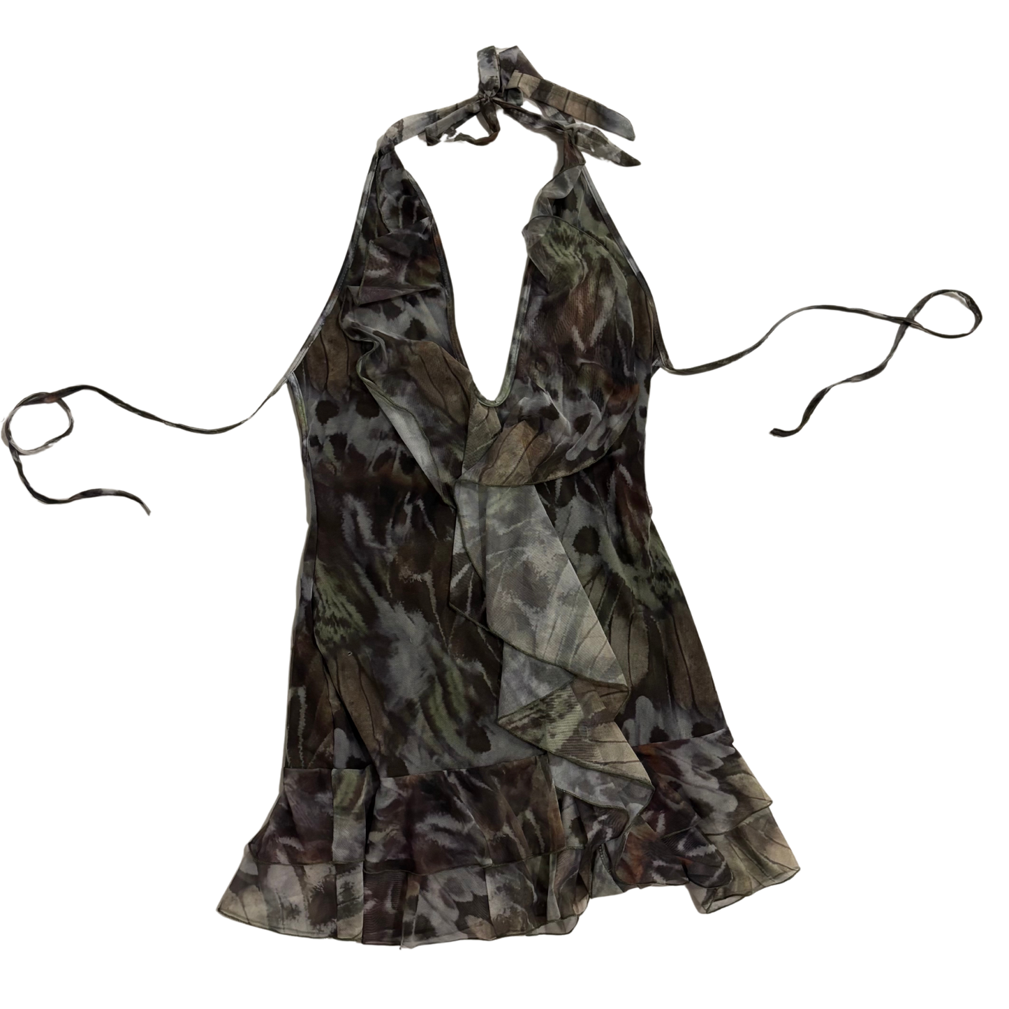 Mesh Halterneck Mini Dress