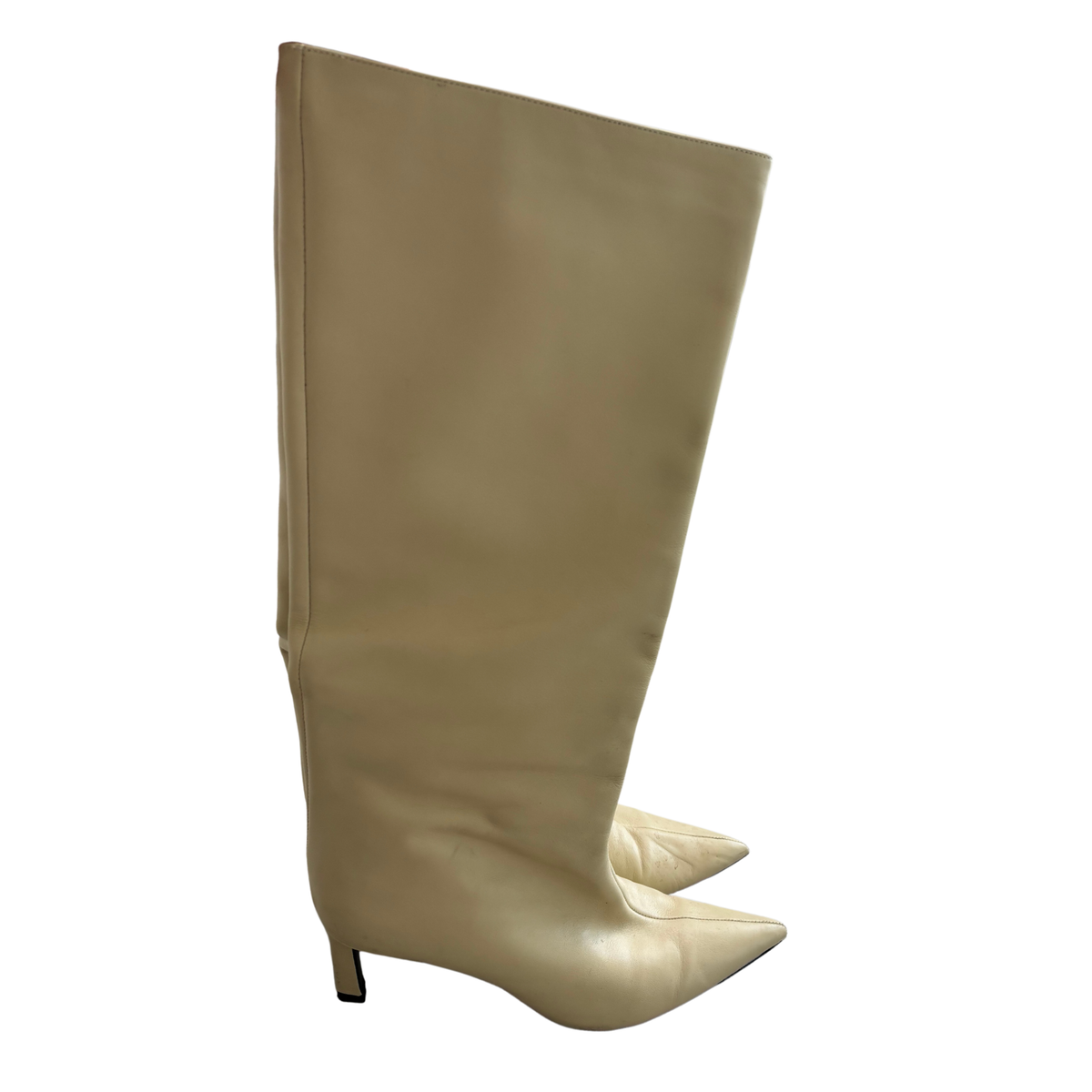 Zara Beige Knee High Boots