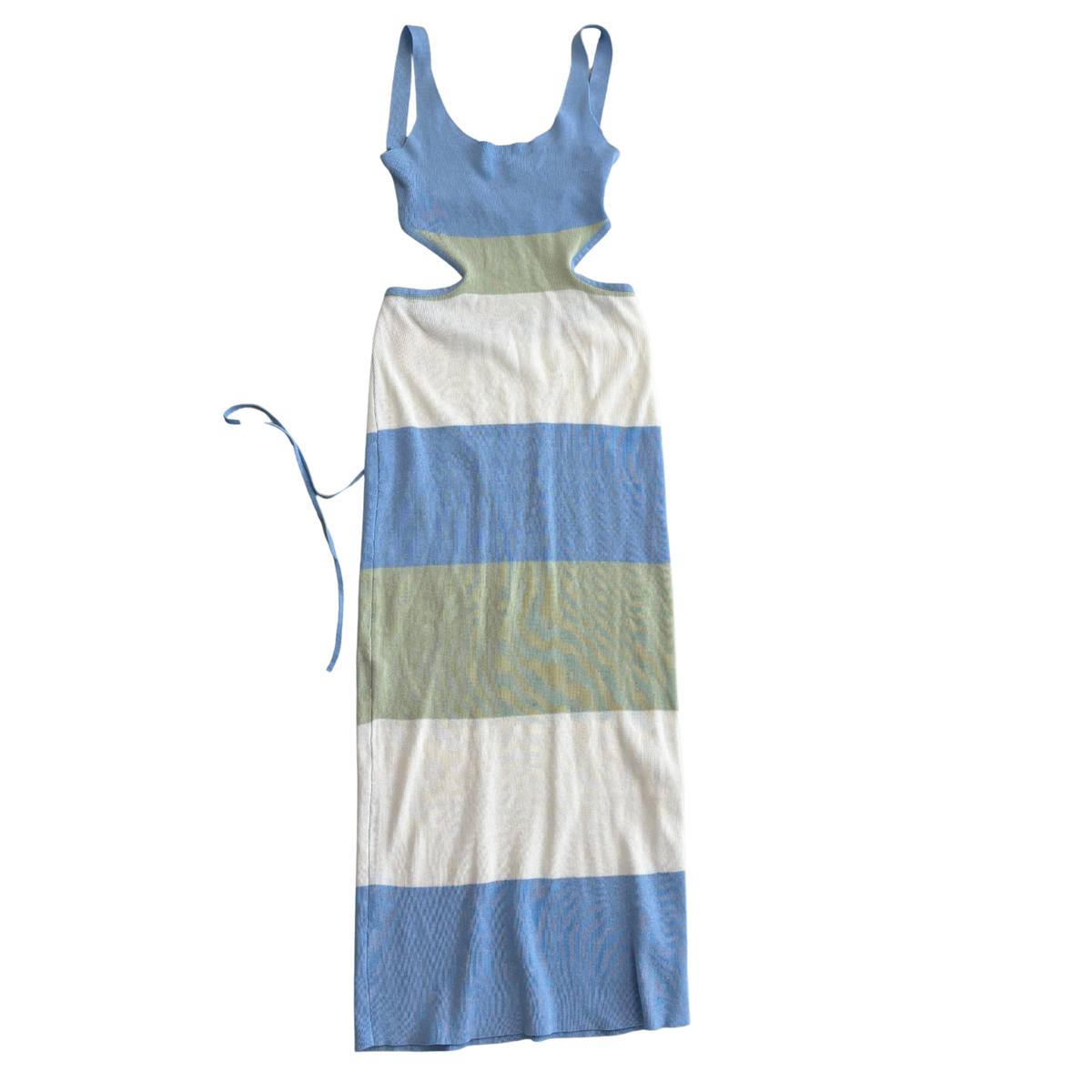 Striped Backless Midaxi Dress