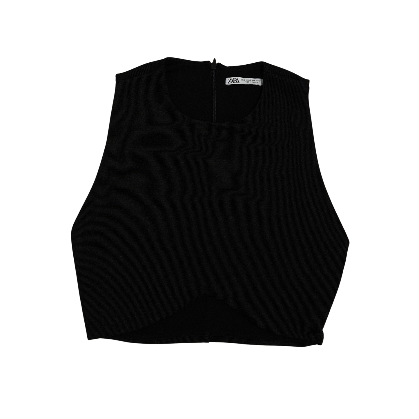 Zara Black Ribbed Top