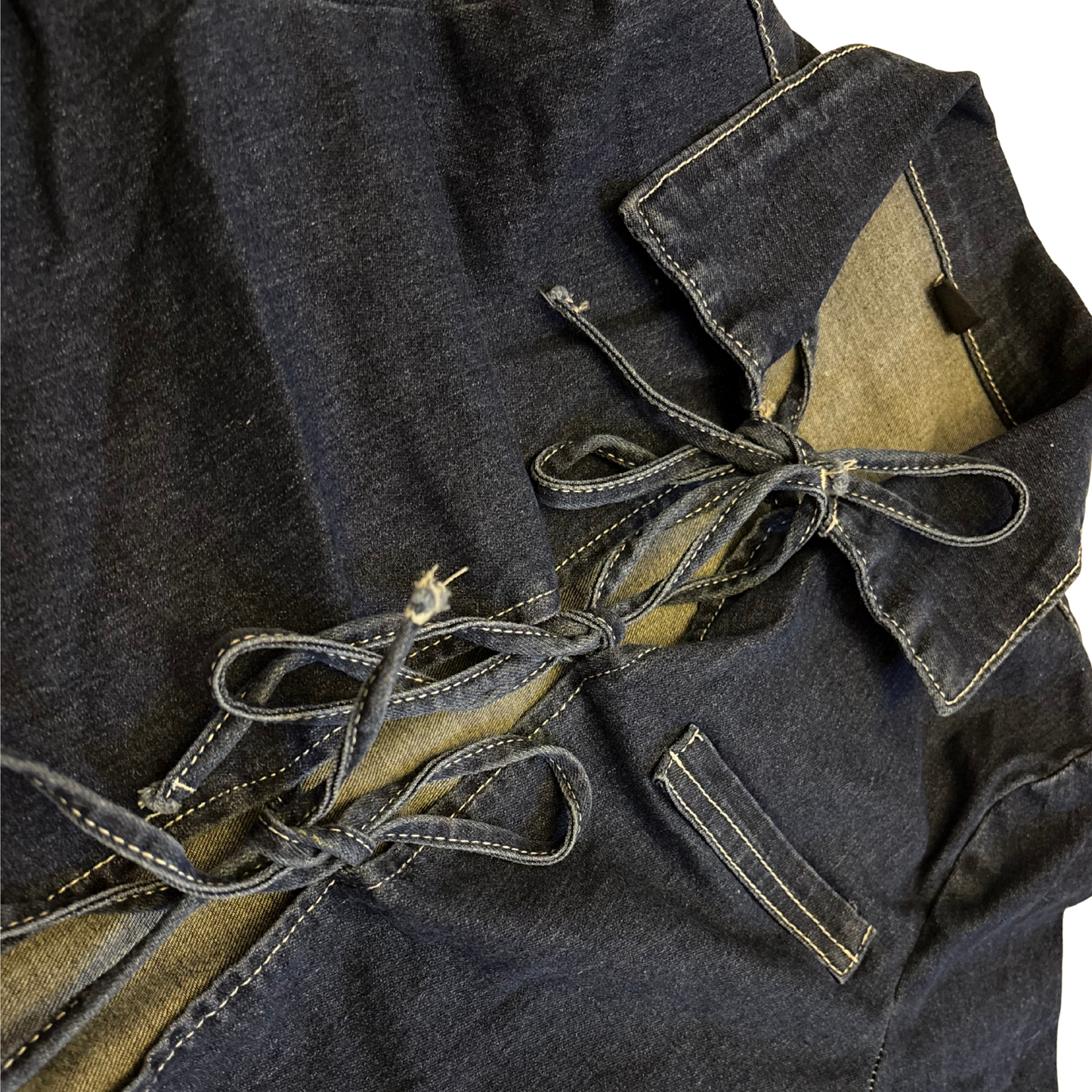 Denim Long Sleeve Tie Front Shirt