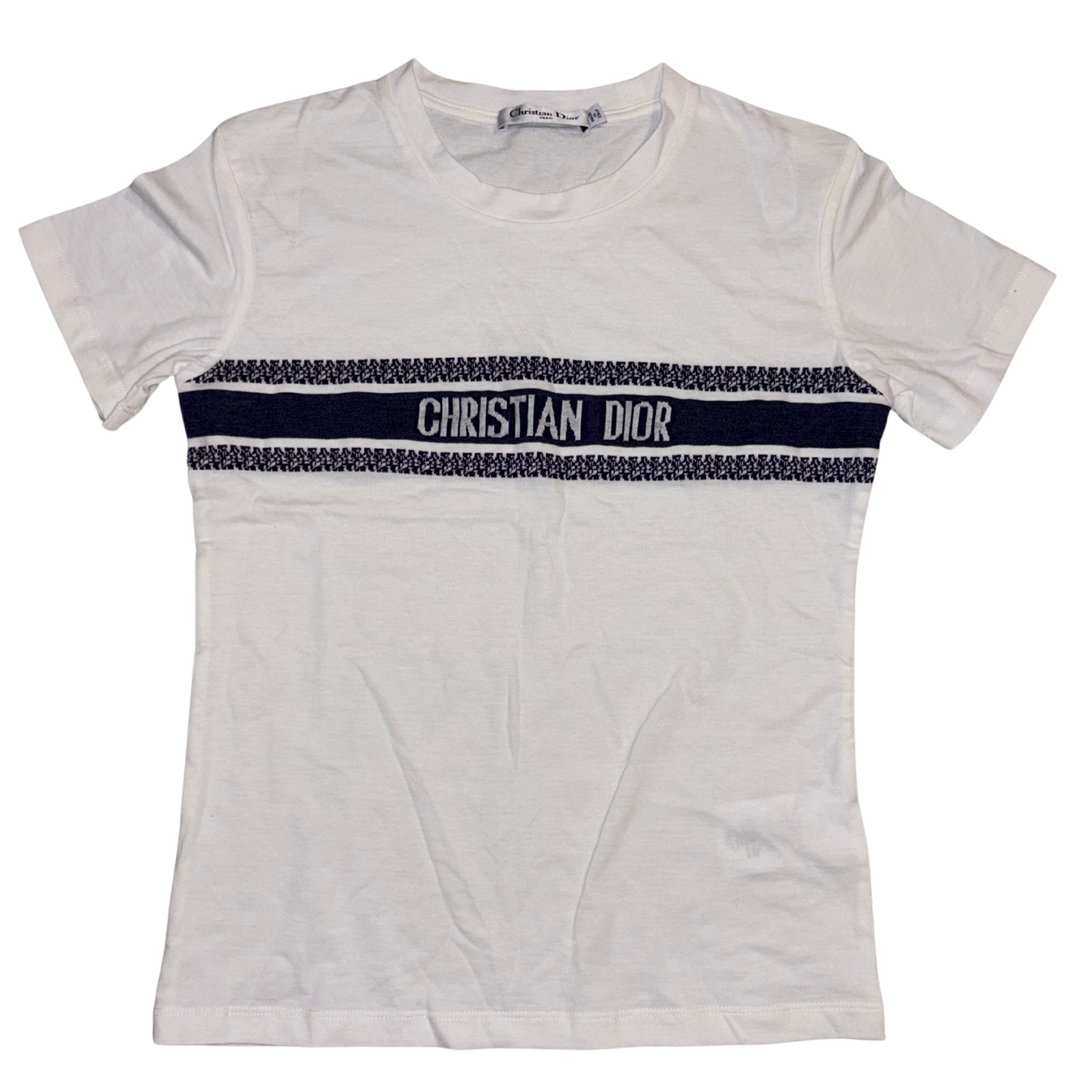 Christian Dior White Logo Patterned Cotton Shirt