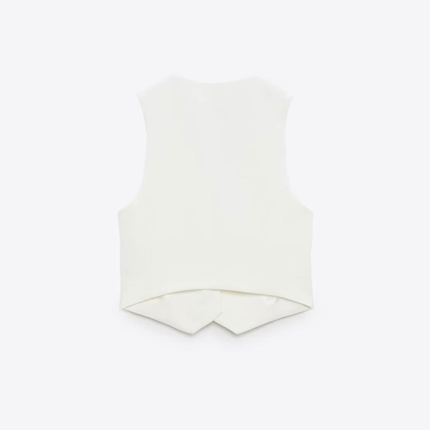 Zara White Button Up Waistcoat