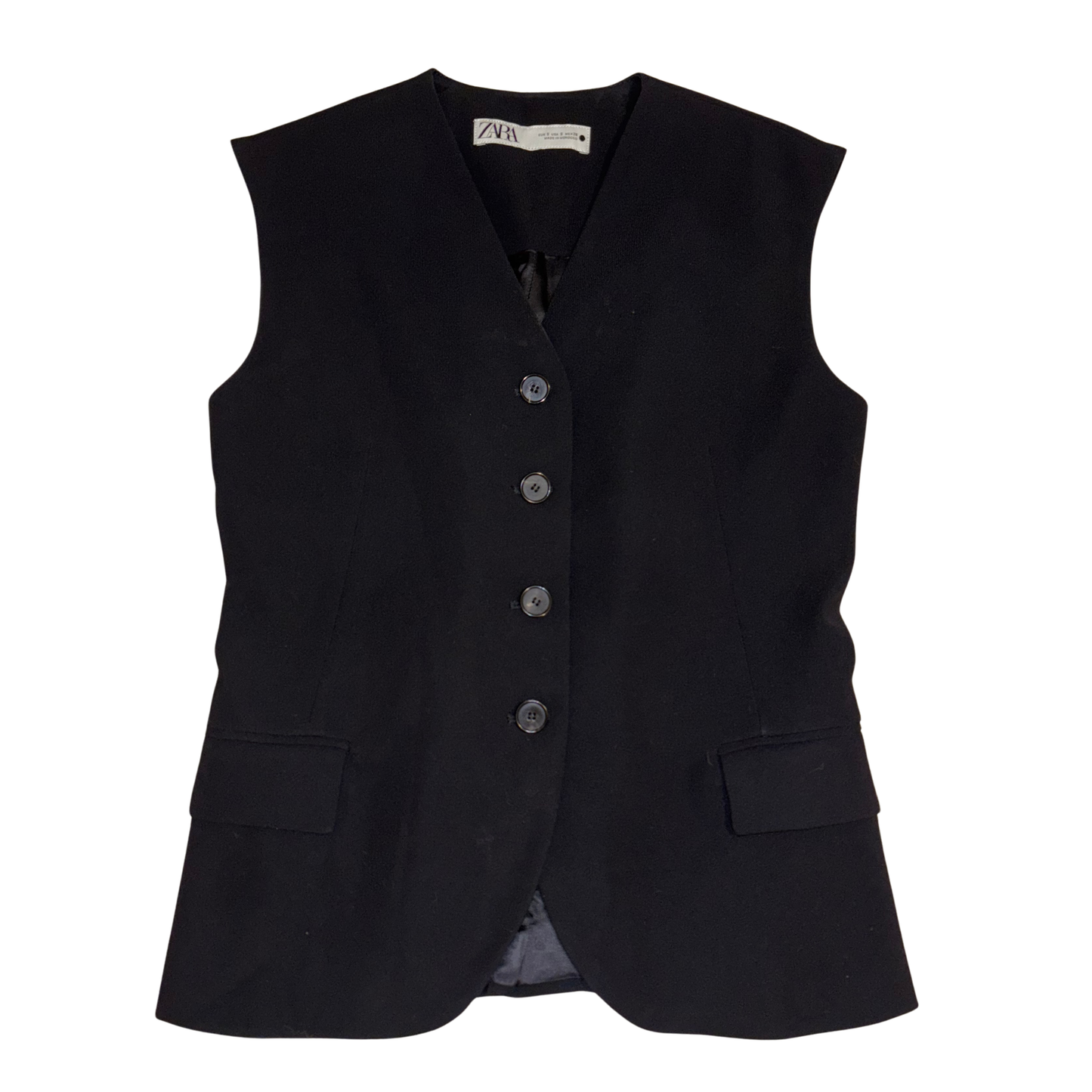 Zara Black Button-Up Waistcoat