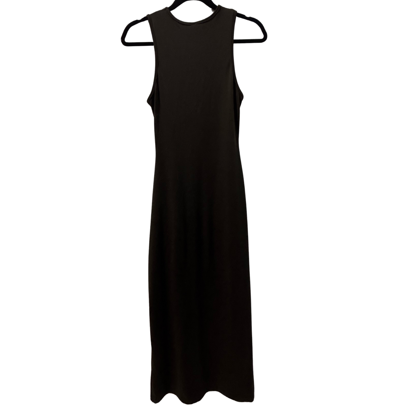 Brown Racer Neck Ruched Side Maxi Dress
