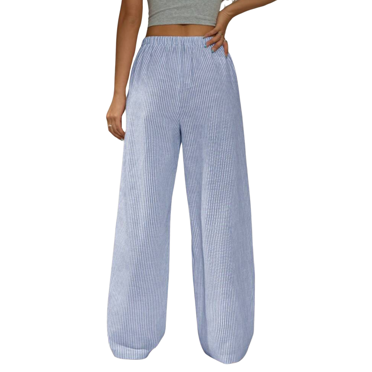 Striped Wide Leg Trousers
