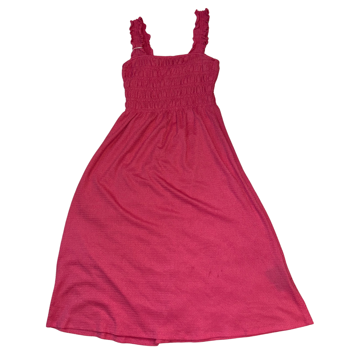 Pink Shirred Top Midi Dress