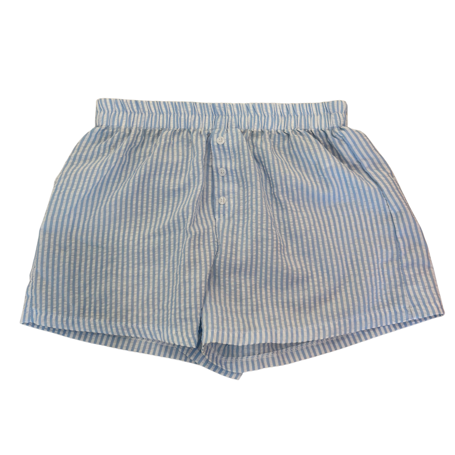 Blue & White Striped Shorts