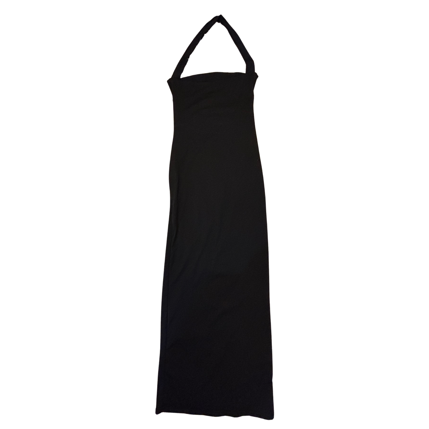 Black Halterneck Ruched Maxi Dress