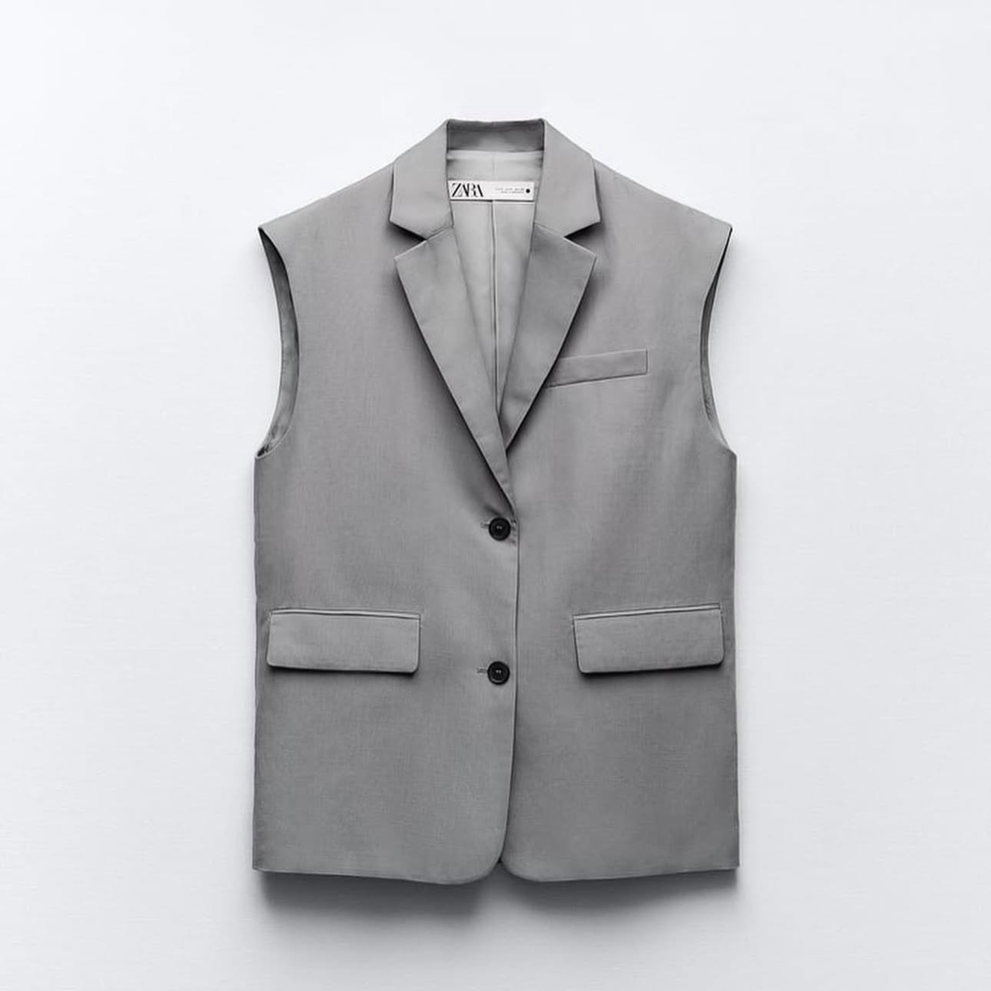 Zara Grey Sleeveless Blazer