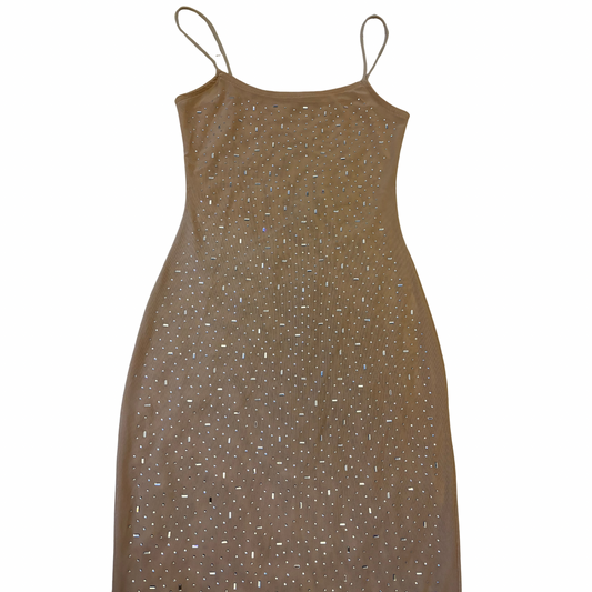 Sheer Mesh Embellished Maxi Dress