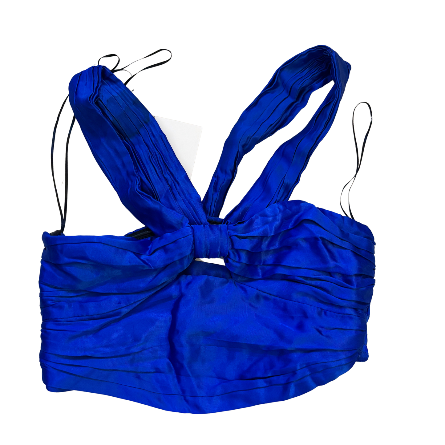 Zara Blue Satin Crop Top