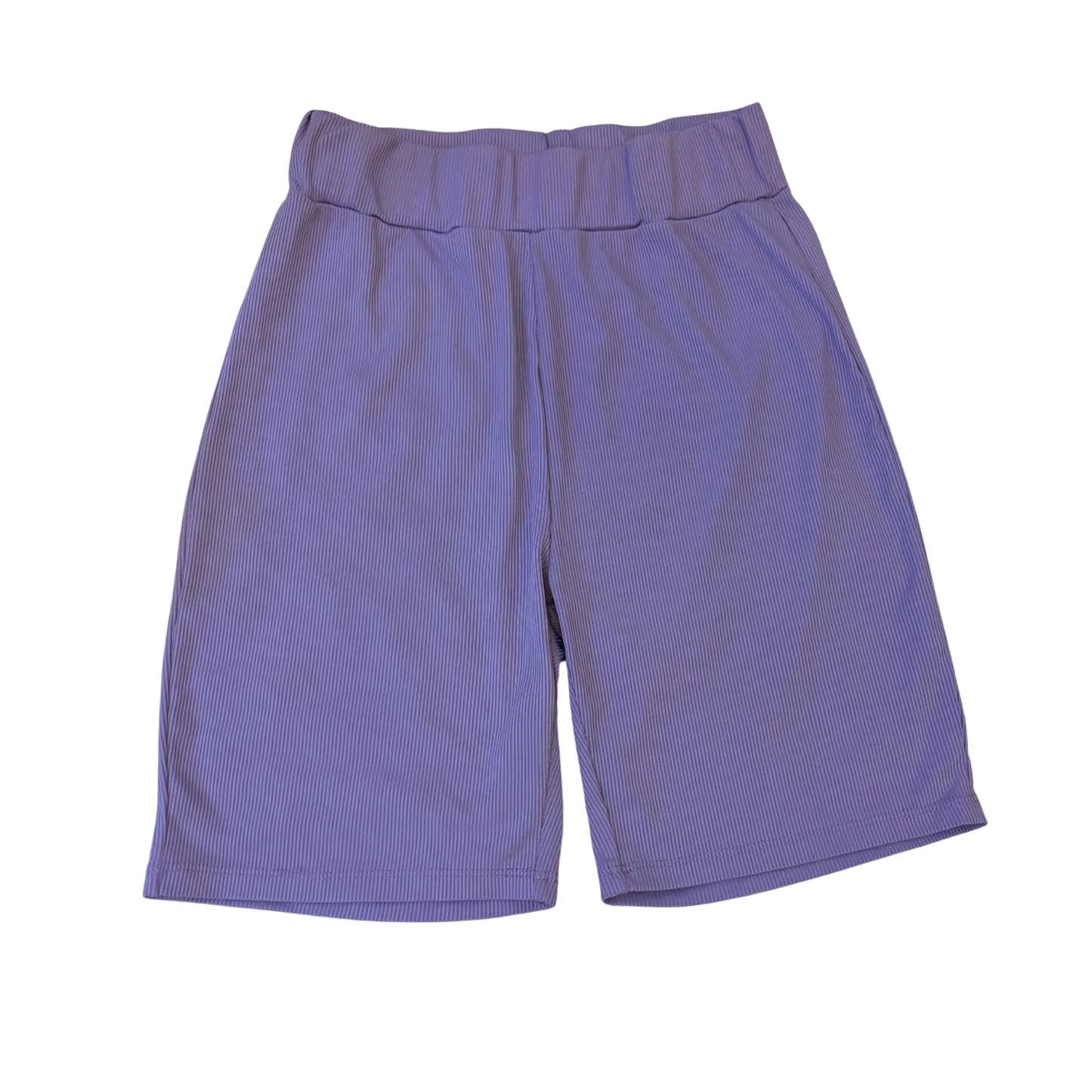 Purple Ribbed Cycling Shorts