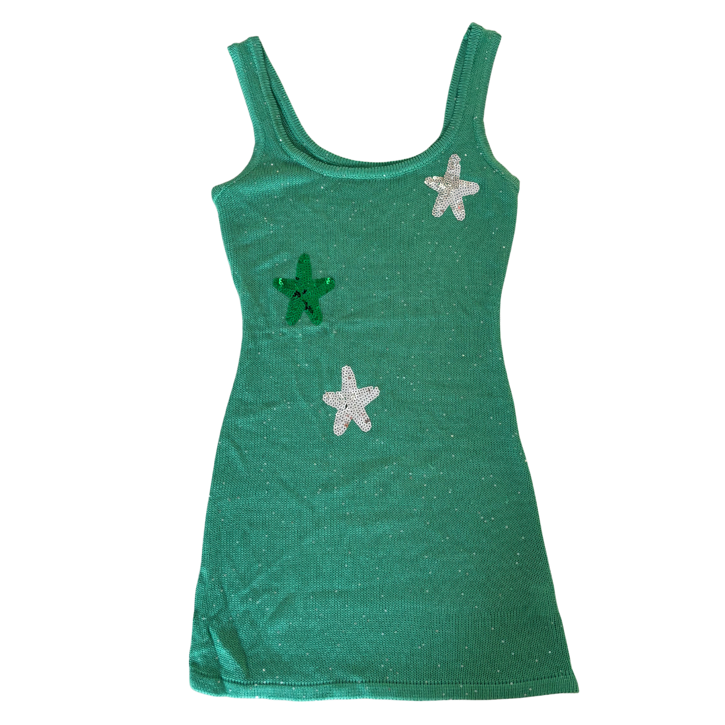 Green Starfish Knitted Mini Dress
