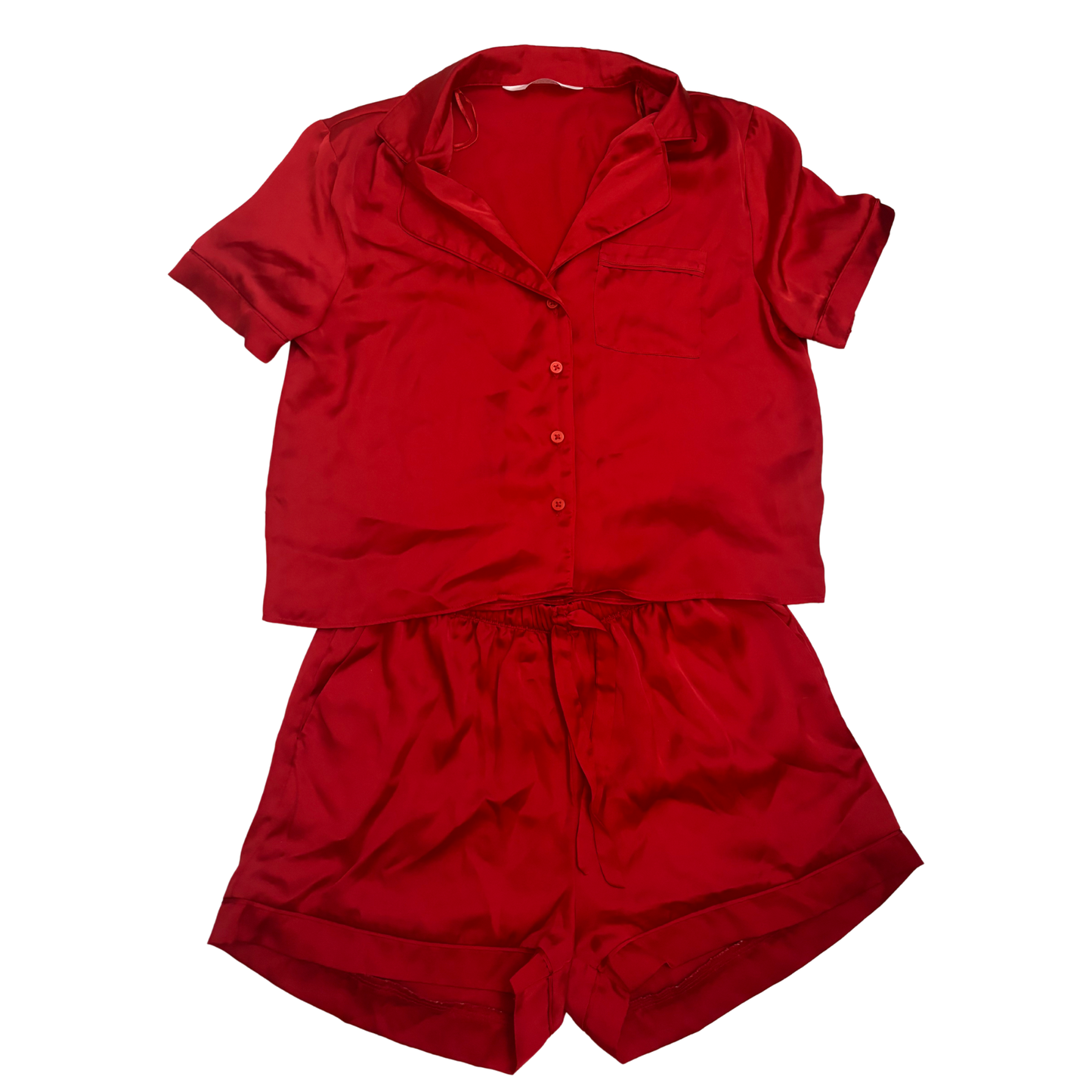 Red Satin Pyjama Set