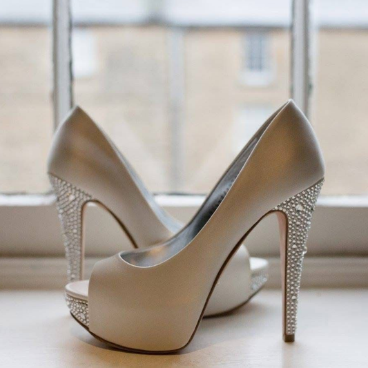 Gina Satin Crystal Platforms