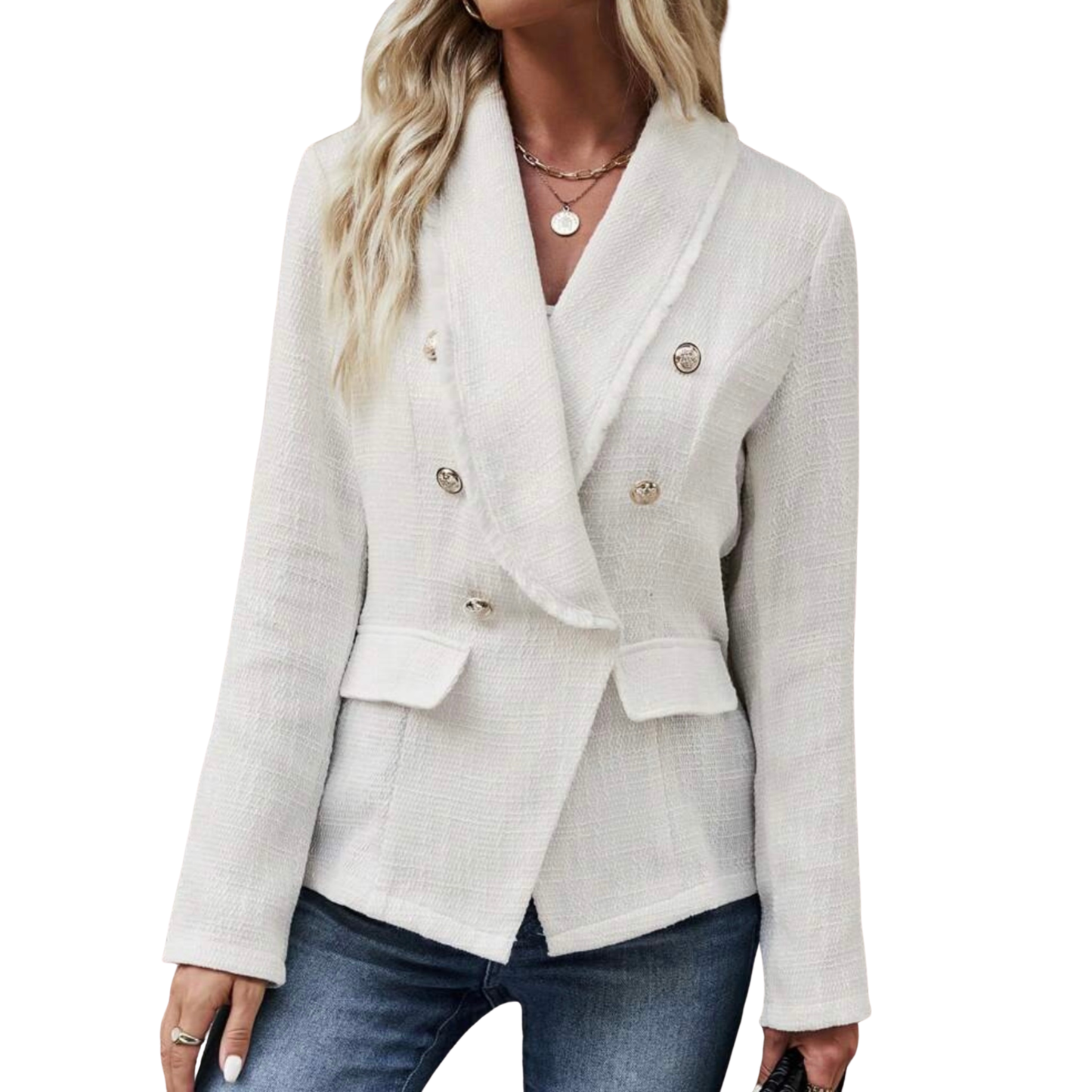 White Tweed Blazer