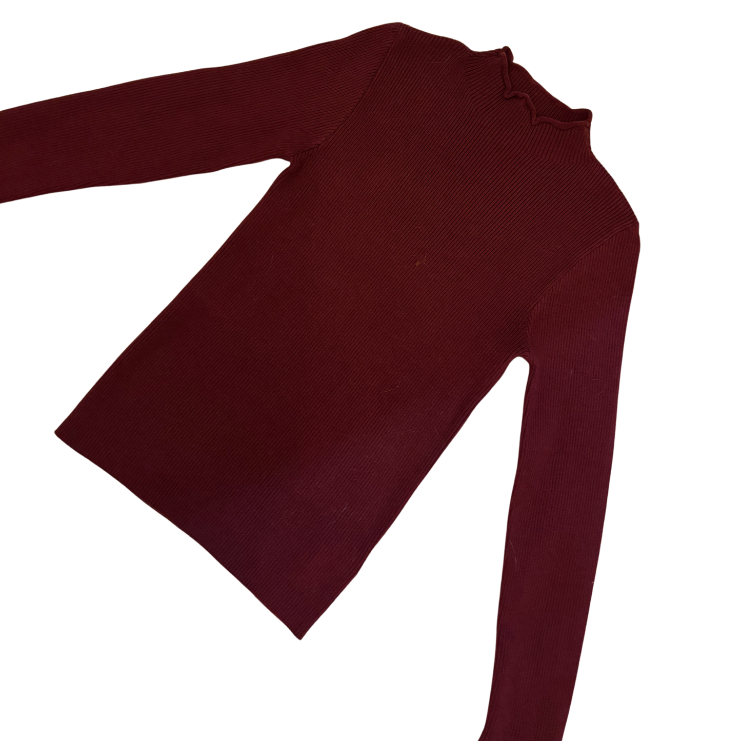 Burgundy Knit High Neck Jumper