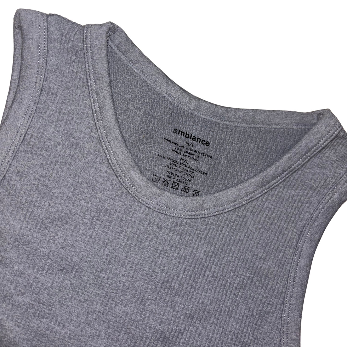 Ambience Grey Ribbed Halterneck Crop Top