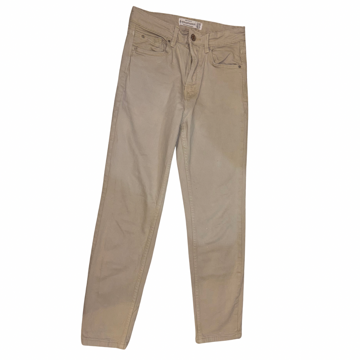 Stradivarius Slim Fit Beige Jeans