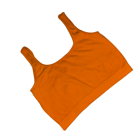 Lefties Orange Ribbed Sports Crop Top