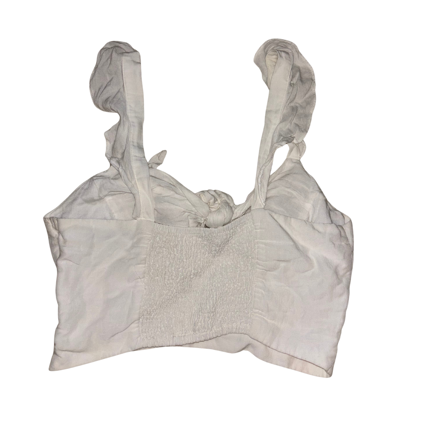 Studio F White Tie Front Crop Top