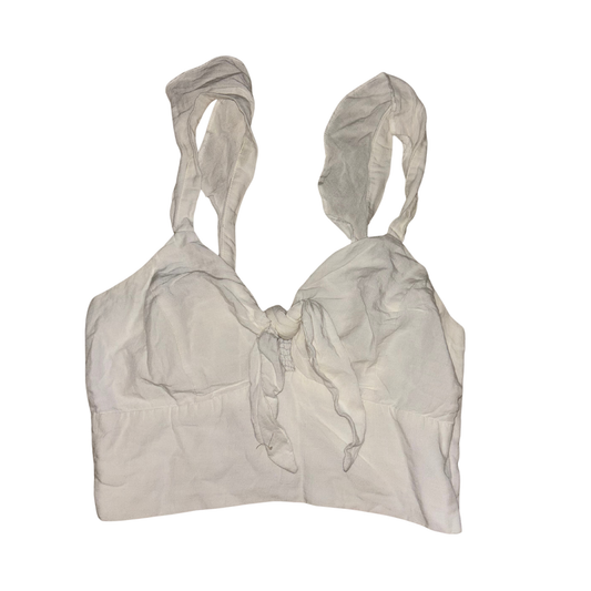 Studio F White Tie Front Crop Top