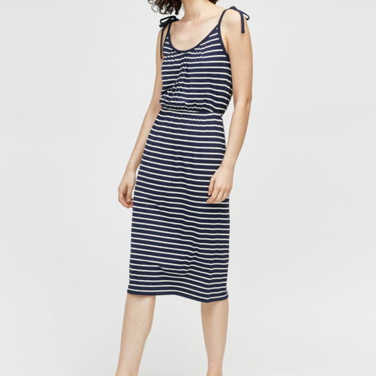 Warehouse Blue Striped Floaty Dress